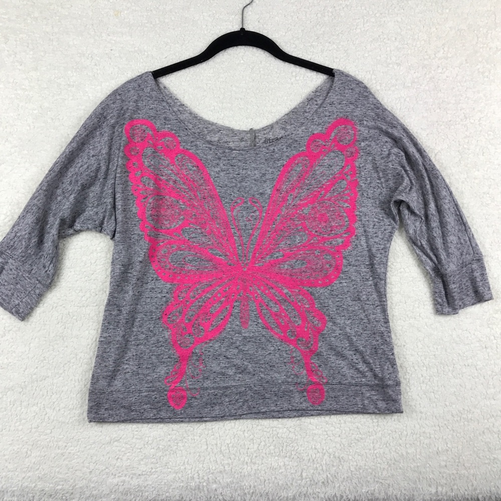 Slouchy wide neck butterfly top